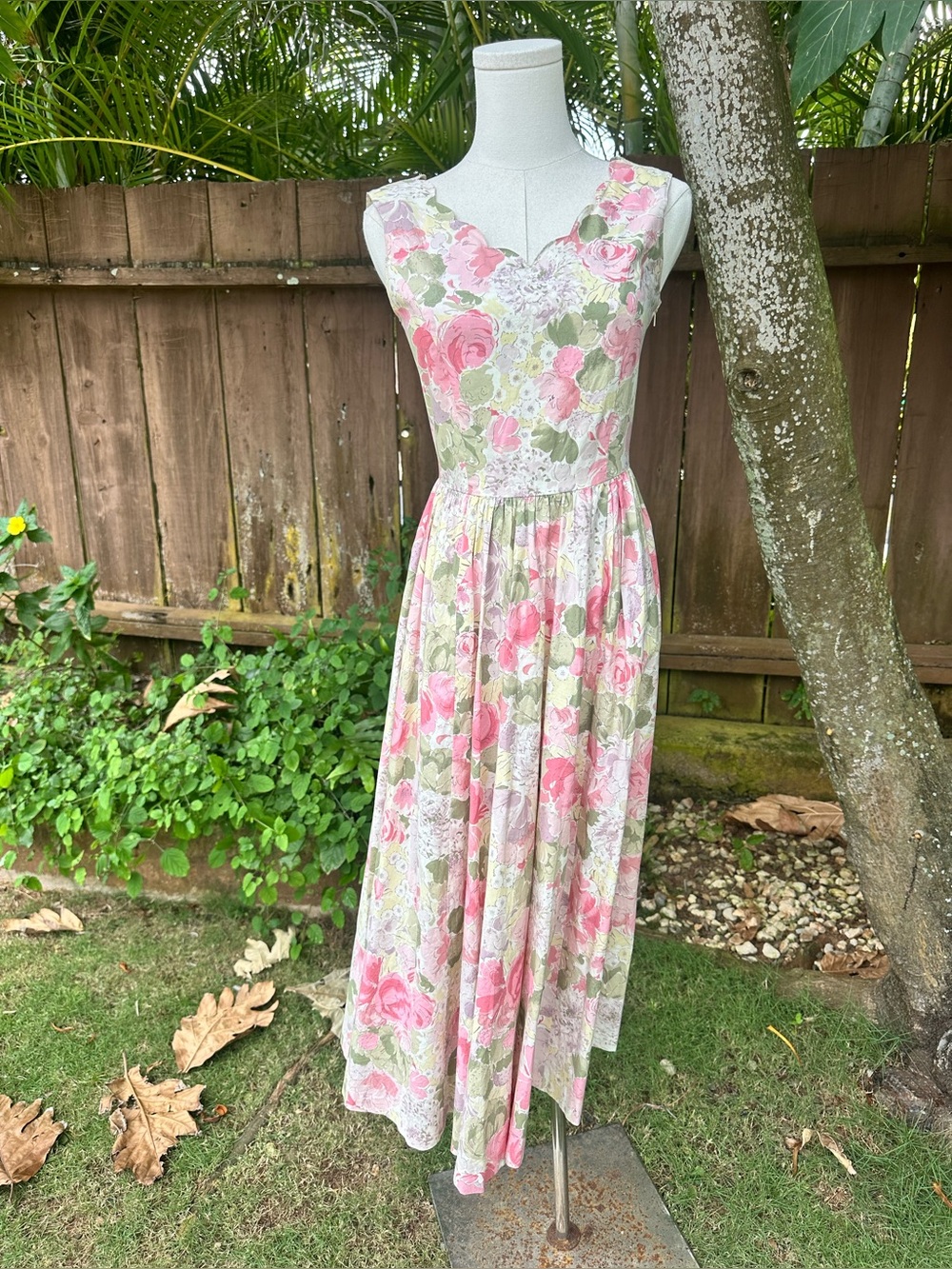 Vintage Laura Ashley Floral Cotton Cottage Core Dress Size XS